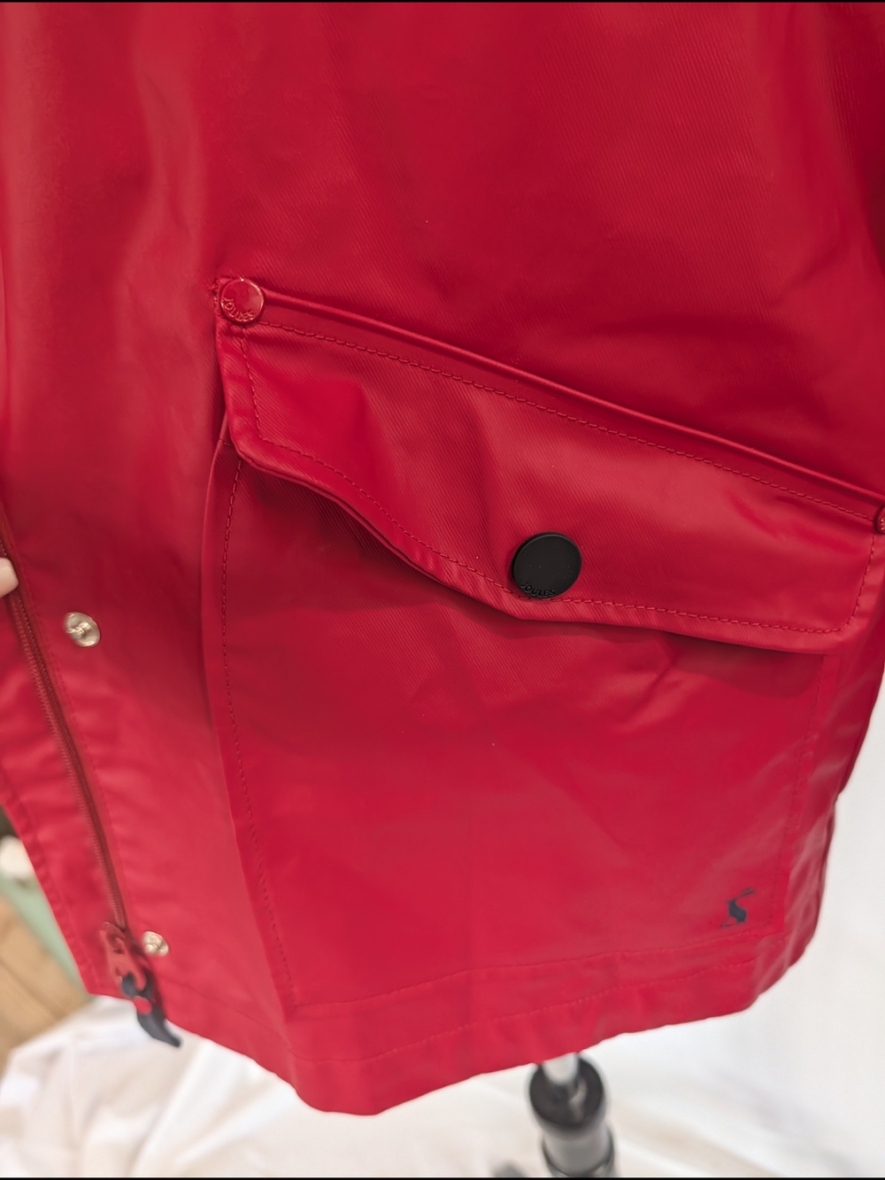 Joules Red Waterproof Rain Jacket Hooded Coat Women's Size 10 Excellent Conditio - Picture 4 of 8